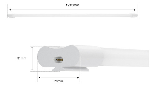 Jwj 36w Lámpara Led Tubo Doble Interconectable 2pzs 120cm
