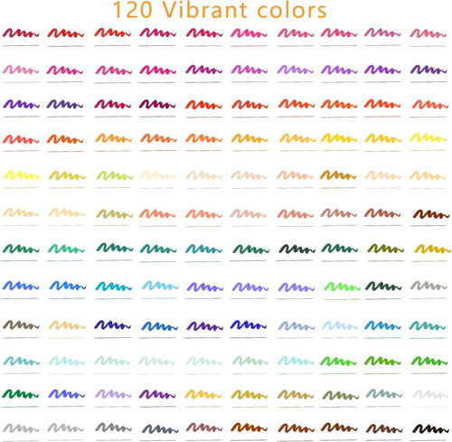 Artecho Marcadores De Doble Punta 120 Colores, Marcadores Pa