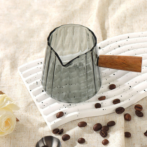 Taza Pequeña De Vidrio Con Mango En P Para Leche, Condimento