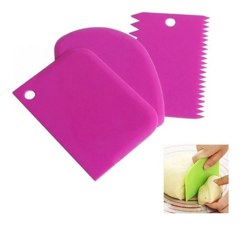 Cornet Espatula Rasqueta Plastica Marcador De Tortas Set X 3 Reposteria Pasteleria