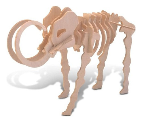 Rompecabezas, Figura Armable De Madera 3d Mamut Decorar