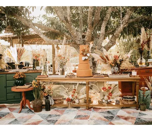 Decoración Seca Natural Capim Dos Pampas Plumas Con