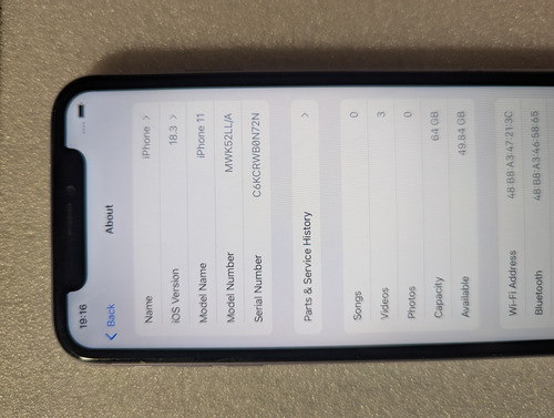 Iphone 11, Lila, 64g, 72% Bateria, Liberado, Detalles Lavanda (Usado)