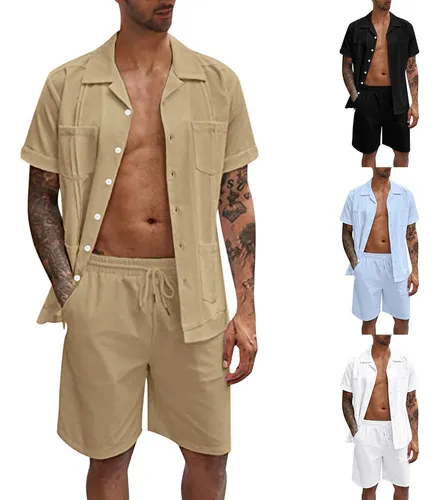 Moda short con camisa hombre sale
