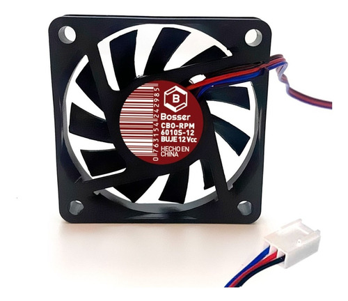 Turbina Cooler Bosser 12v 60x10 Mm Buje Jst 3pin Sensor Rpm Led Negro