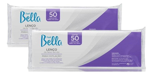2 Embalagens Depil Bella Lenço Para Depilação Em Fibra 50un