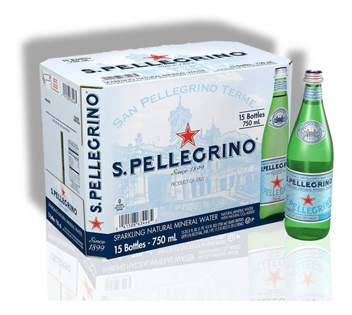 San Pellegrino Agua Mineral Gasificada Caja X15u 750ml