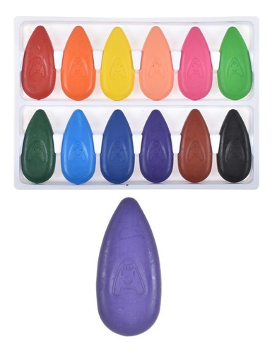 Crayones Lavables Para Niños, 12 Colores Forma Gota De Agua