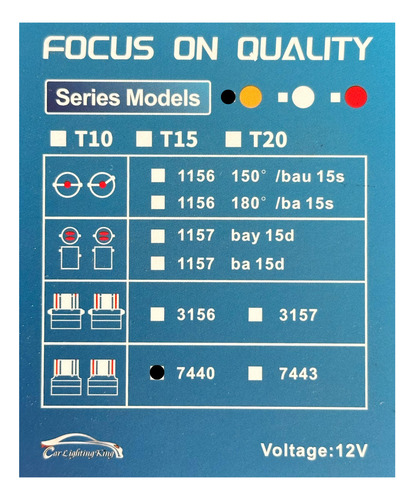 2 Focos Led Direccional Super Canbus 7440 Plateado Ambar