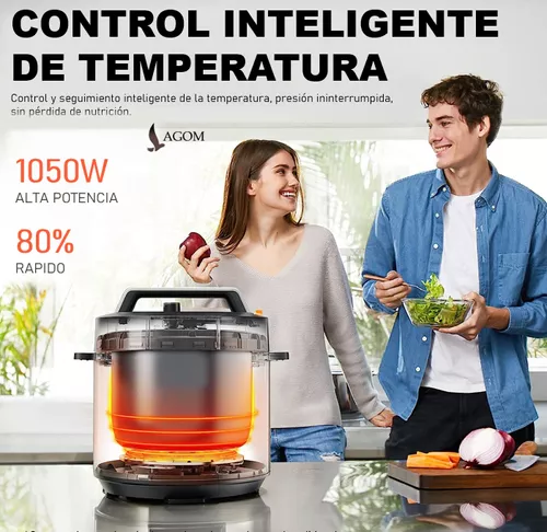 Olla Eléctrica A Presion Multifuncional 6l 1050w Lagom Pc8000 Todo En Uno  Antiadherente Acero Inoxidable Panel Digital Multiuso Cocción Lenta/rápida  10 Programas Prestablecidos Protección De Seguridad