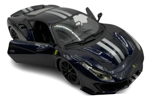 Miniatura  De Metal Ferrari 488 Pista - 1:24 Azul Marinho 