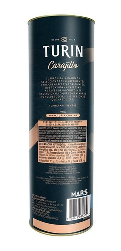 Imagen 3 de 3 de Turin Chocolate Relleno De Carajillo 200 G