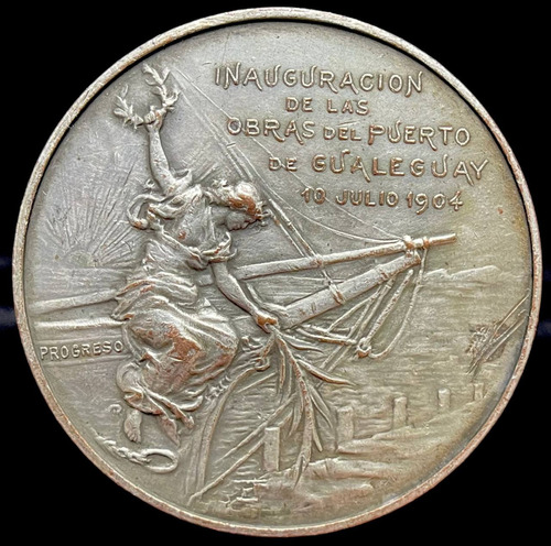 Medalla Gualeguay, Entre Rios. Puerto Gualeguay, 1904. 