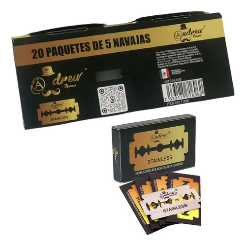 100 Piezas Hoja De Rasurar Navaja 2 Filos