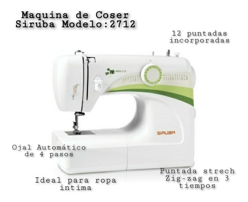 Maquina De Coser Siruba Modelo Hsm 2712 / 12 Puntadas 