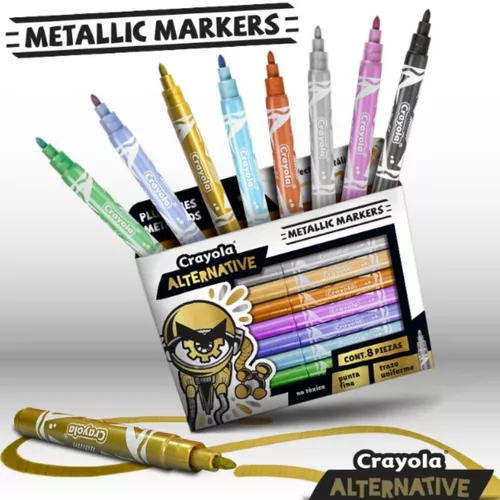  Plumones Metalicos Alternative Efecto Metalizado Crayola
