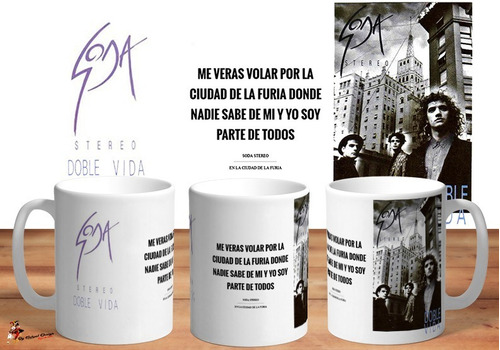 Taza De Ceramica Soda Stereo Doble Vida Hd Art