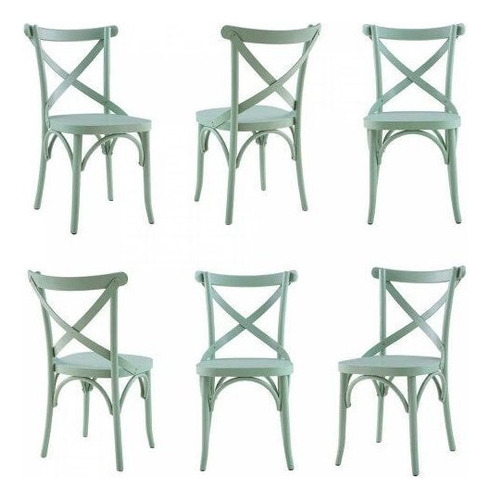 Conjunto 6 Cadeiras Madeira Maciça Tauari Laqueado Cross X