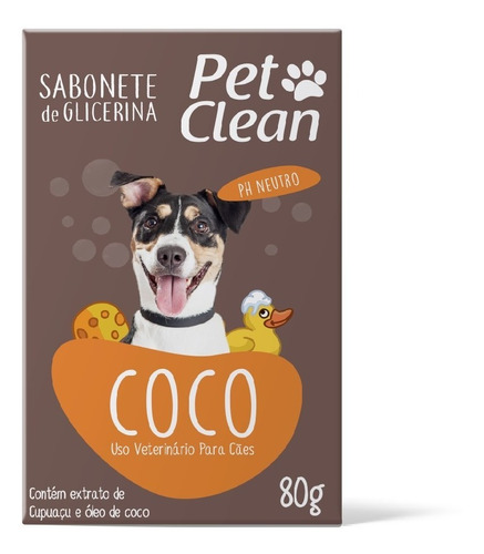 Sabonete De Coco Pet Clean 80g Para Cães E Gatos