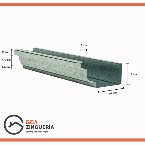 Imagen 2 de 7 de Zingueria Canaleta Pecho Paloma 8 Mts Kit Completo Oferta