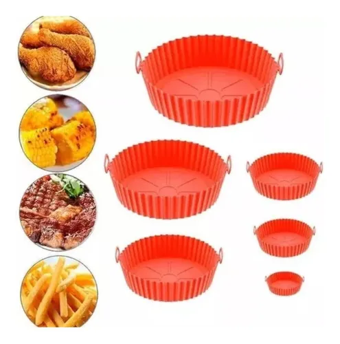 X6 Bandejas De Silicona Para Airfryer Freidora Protector Col