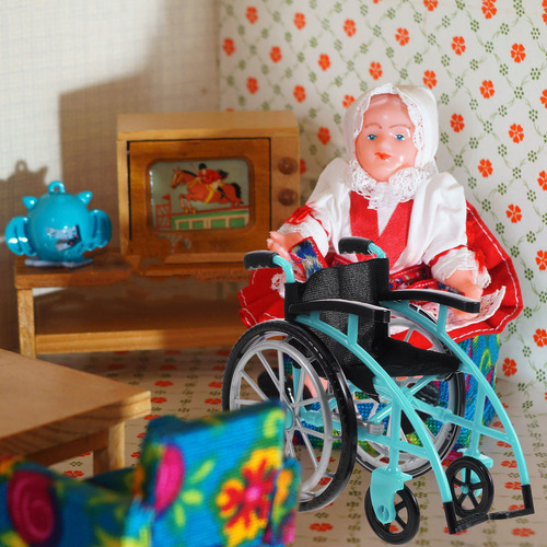 1 Juego De Silla De Ruedas En Miniatura Playset Playset