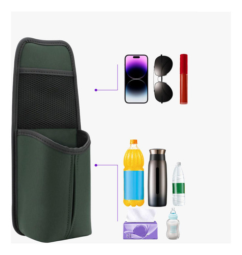 Bolsa Colgante Para Asiento, Correa Ajustable, Verde