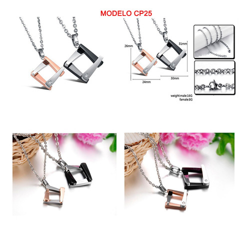 Collares Parejas Acero Inoxidable 316l Aniversario, Amor Lb