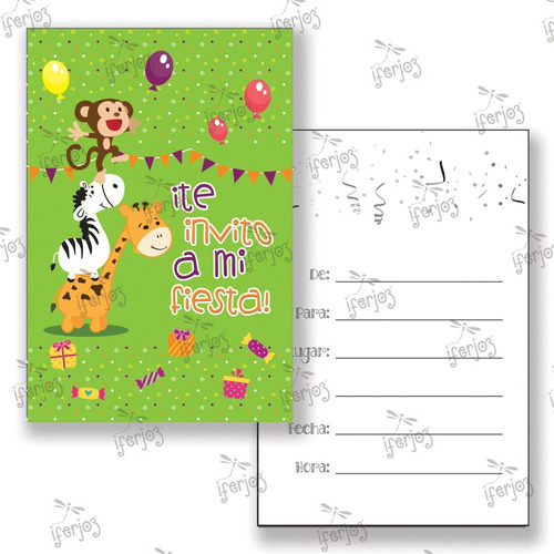 Invitaciones Cumpleaños Animalitos 