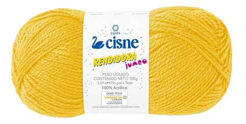 Lana Cisne Rendidora Jumbo X 5 Ovillos - 500gr Por Color Color Amarillo 12534