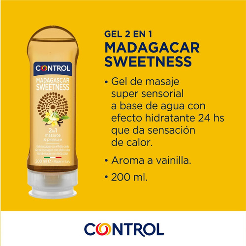Imagen 3 de 8 de Gel De Masajes 2en1 Madagascar Sweetness 200 Ml.
