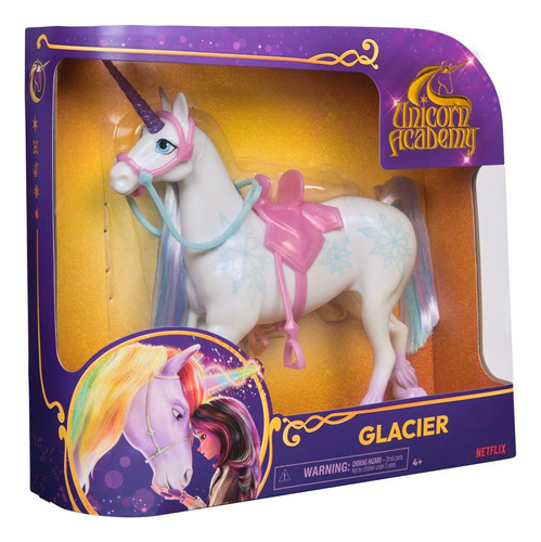 Unicorn Academy, Unicornio Glaciar Que Mueve La Cabeza, 2 Accesorios De Equitación, 27,9 Cm, Compatible Con La Muñeca De Layla, Juguetes De Muñecas Y Unicornios Para Niñas
