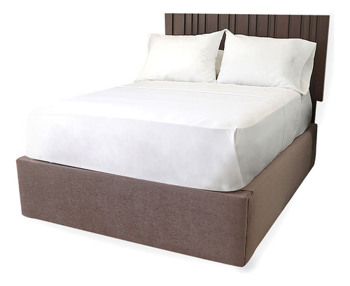 Sábanas Dues Hotel Collection Giza King 400 Hilos Algodón Color Blanco Diseño de la tela Liso