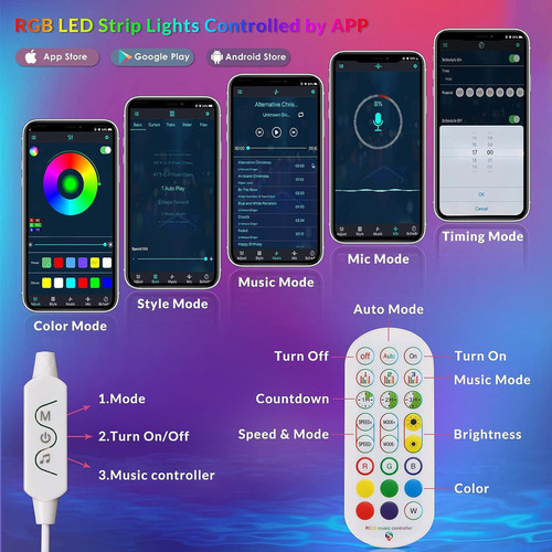 Tira De Led Inteligente Para Televisor Colorido Con Bluetoot