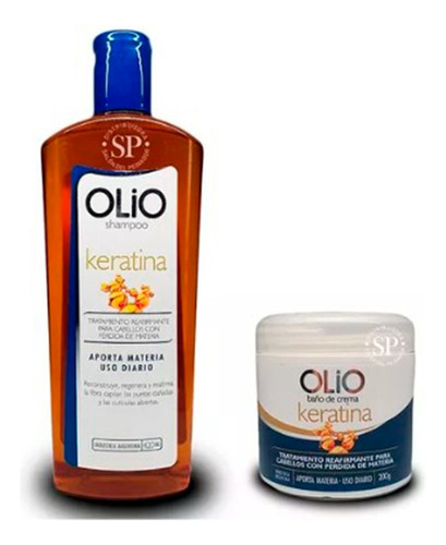 Kit Olio Shampoo + Baño De Crema Keratina Cabello Dañado