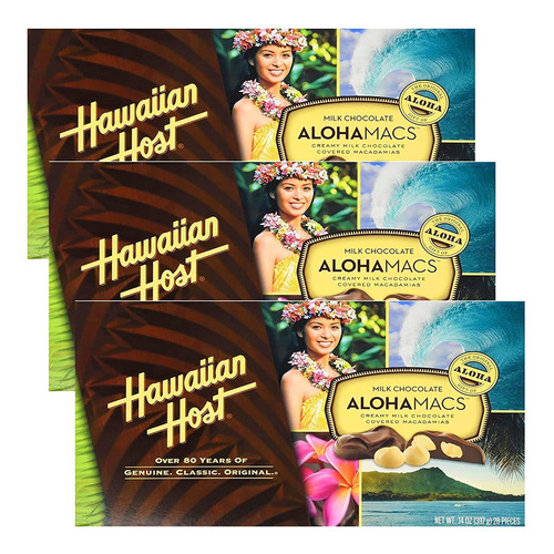 Hawaiian Host Aloha Macs Chocolate Con Macadamia, Caja 7 Oz.
