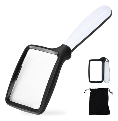 Lampara Lupa Para Lectura De Mano 3x Con Luz Led Optico