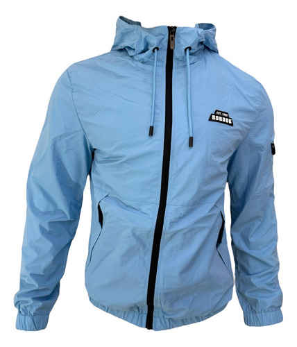 Chamarra Impermeable Hombre Ligera Gorro Desmontable Slim