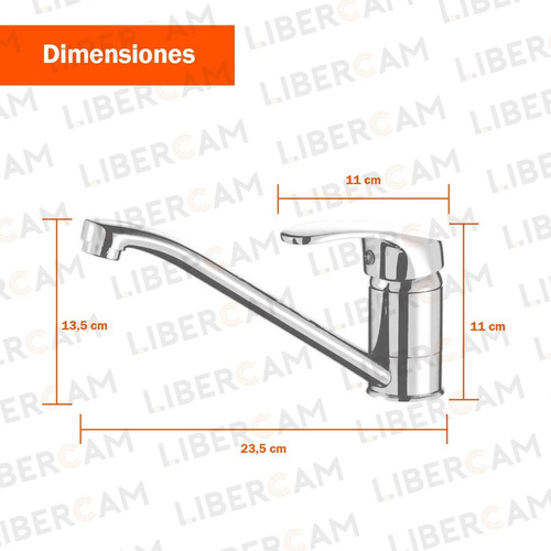 Canilla Griferia Monocomando Cocina Mesada Pico Largo Oferta