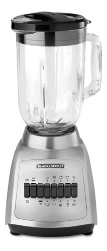 Licuadora Black+ Decker Blbd210gss 10vel 1.25lts Vaso De Vidrio  Plateado