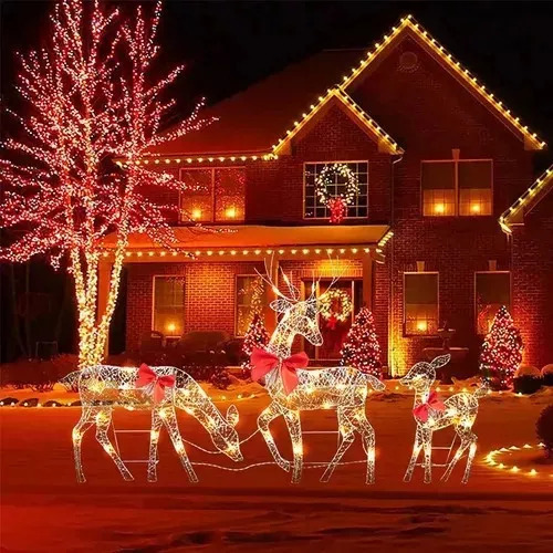 Para Decoração De Rena De Natal Cb Iluminada Por Veedos /
