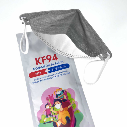 Imagen 6 de 8 de Cubrebocas Kf94 Infantil Mascarillas Colores A Elegir 10pzs