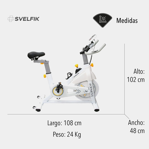 Imagen 2 de 6 de Bicicleta Fija Svelfik Bici-02 Para Spinning Blanca