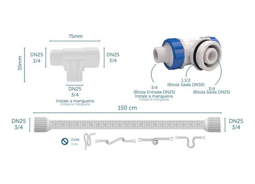 Kit 9 Unidades Válvula Alternadora De Pressão Duchão Blukit
