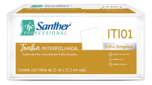 Papel Toalha Folha Simples Sanrther Professional 1200 Folhas