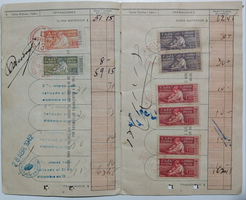 Antigua Libreta De Ahorro. 26 Septiembre 1928. Córdoba. (Usado)