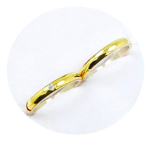 Alianzas Plata 925 Y Oro 18k El Par Anillo  M3cp