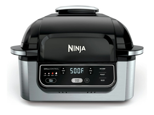 Parrilla Ninja Foodi 4 En 1 Con Freidora De Aire De 4 Cuarto Negro Y Acero
