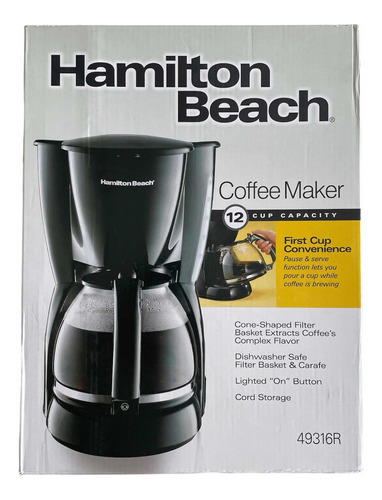 Cafetera Nueva 12 Tazas Hamilton Beach Negra