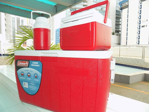Termo Liquidos Frios Jugo 2 L Coleman Azul Y Rojo X 2